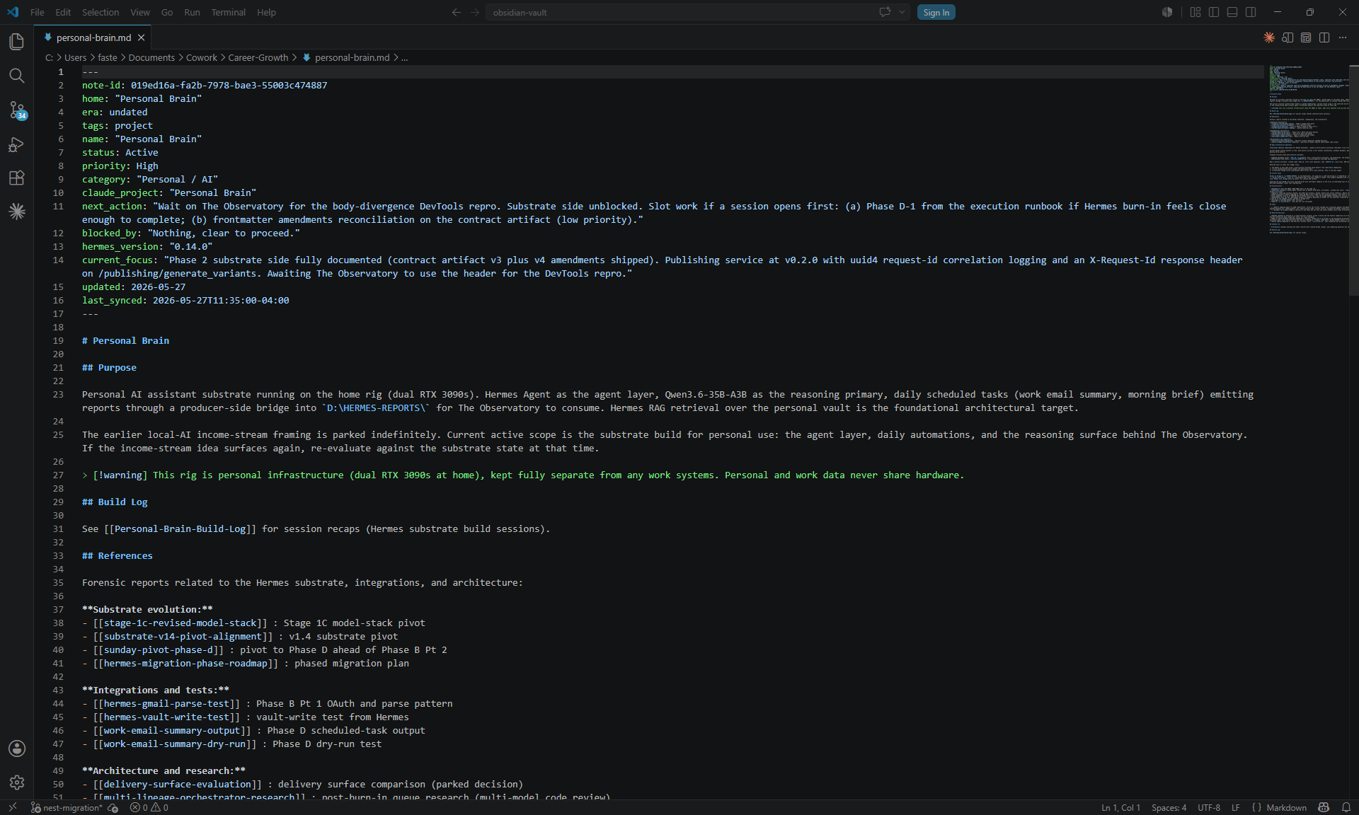 A plain markdown note open in a text editor